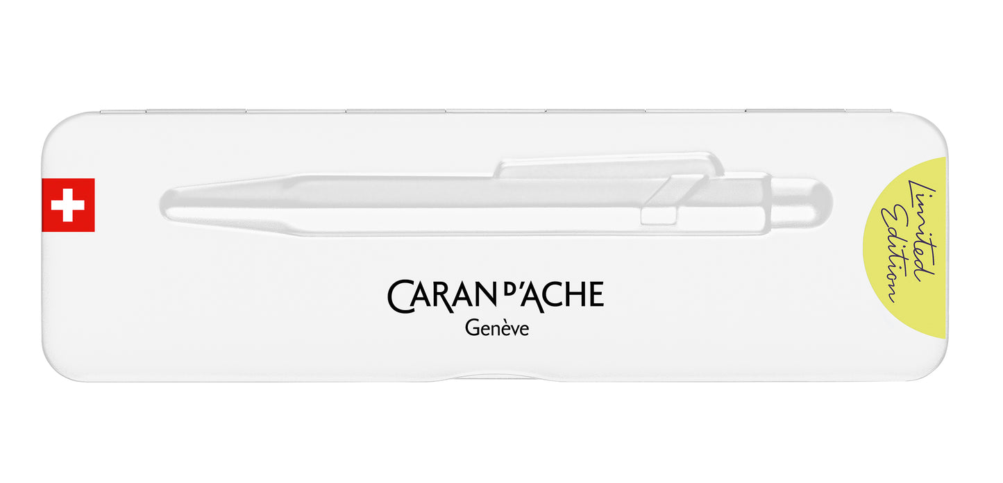 Caran d'Ache Textured Fluorescent Yellow Pastel 849 Ballpoint Pen - Special Edition