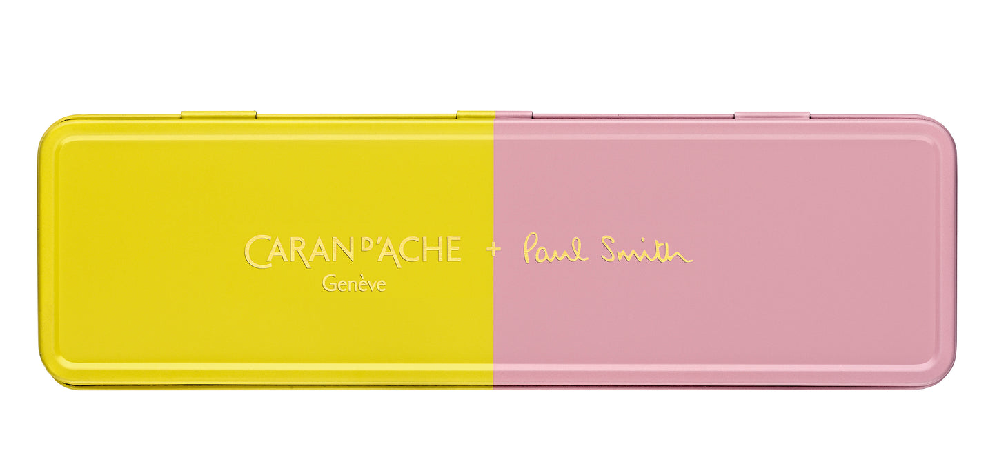 Caran d'Ache Paul Smith Chartreuse Yellow and Rose Pink 849 Ballpoint Pen - Special Edition