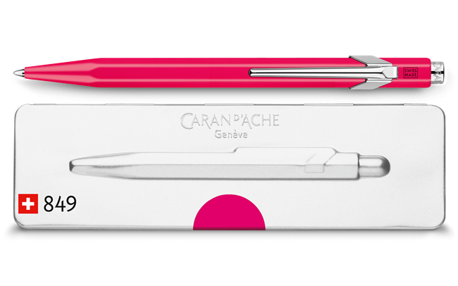 Caran d'Ache POPLINE - Fluorescent Pink 849 Ballpoint Pen