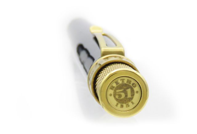 Retro 51 Tornado True Blue Brass Classic Rollerball Pen