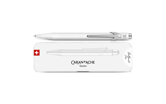 Caran d'Ache POPLINE - White 849 Ballpoint Pen