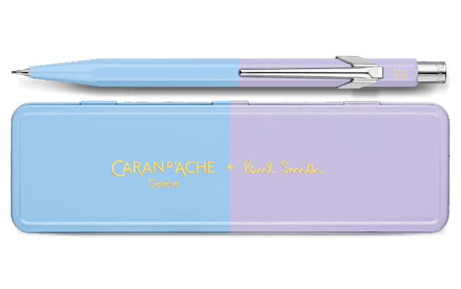 Caran d'Ache Paul Smith Sky Blue and Lavender Purple 849 Mechanical Pencil - Limited Edition-1