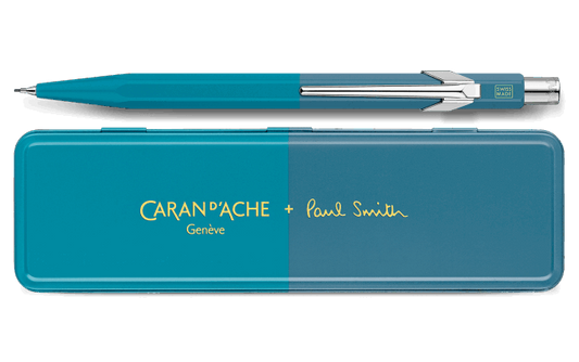 Caran d'Ache Paul Smith Cyan Blue and Steel Blue 849 Mechanical Pencil - Limited Edition