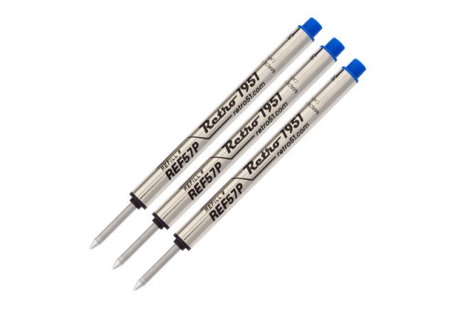 Retro 51 Blue Rollerball Refill - 3 pack