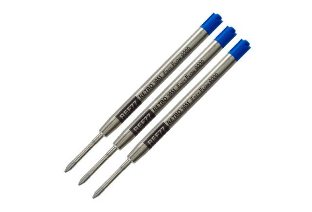 Retro 51 Blue Ballpoint Easy Flow 9000 Refill - 3 pack